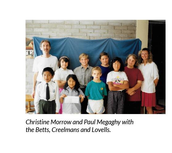 Christine Morrow and Paul Megaghy with the Betts, Creelmans and Lovells.
